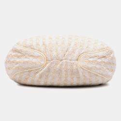 Pre Owned Chanel White Tweed Boucle Knitting Top Handle Bag