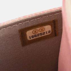 Pre Owned Chanel Timeless Pink Caviar Leather Wallet on Chain