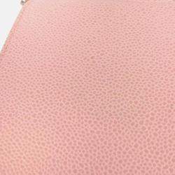 Pre Owned Chanel Timeless Pink Caviar Leather Wallet on Chain