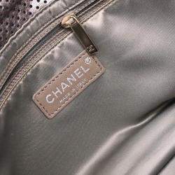 Pre Owned Chanel Mademoiselle Champagne Gold Perforated Leather Shoulder Bag