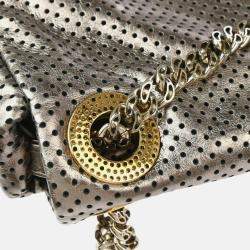 Pre Owned Chanel Mademoiselle Champagne Gold Perforated Leather Shoulder Bag