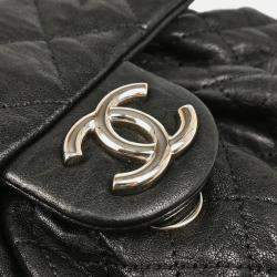 Pre Owned Chanel Chain Around Black Leather Shoulder Bag