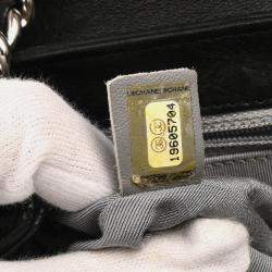 Pre Owned Chanel Chain Around Black Leather Shoulder Bag