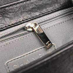 Pre Owned Chanel Chain Around Black Leather Shoulder Bag