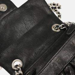 Pre Owned Chanel Chain Around Black Leather Shoulder Bag