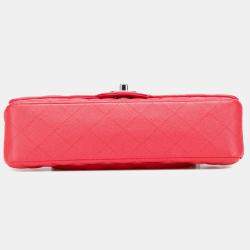 Pre Owned Chanel Red Medium Classic Caviar Double Flap