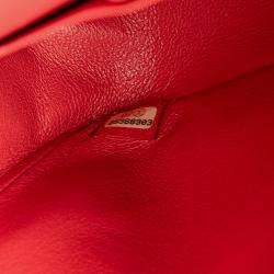 Pre Owned Chanel Red Medium Classic Caviar Double Flap