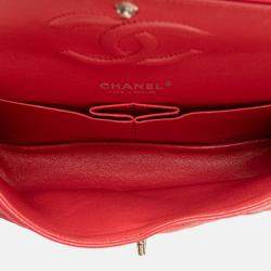 Pre Owned Chanel Red Medium Classic Caviar Double Flap