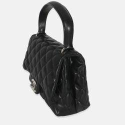 Pre Owned Chanel Vintage Black Quilted Lambskin Small Kelly Flap Bag