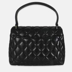 Pre Owned Chanel Vintage Black Quilted Lambskin Small Kelly Flap Bag