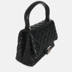 Pre Owned Chanel Vintage Black Quilted Lambskin Small Kelly Flap Bag