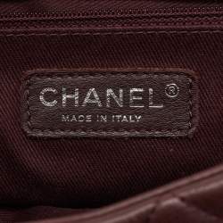 Pre Owned Chanel Burgundy Quilted Leather CC Istanbul Accordion Flap Bag