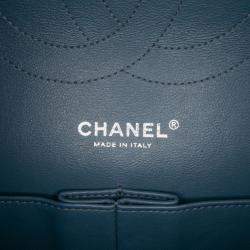 Pre Owned Chanel Blue Jumbo Classic Caviar Double Flap