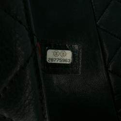 Pre Owned Chanel Black Mini Quilted Calfskin Pearl CC Accordion Flap
