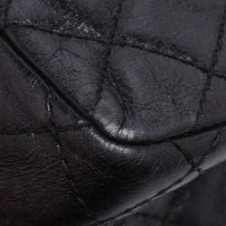 Pre Owned Chanel Black Quilted Leather Reissue 2.55 Classic 225 Flap Bag