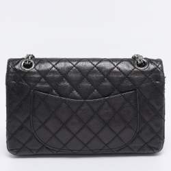 Pre Owned Chanel Black Quilted Leather Reissue 2.55 Classic 225 Flap Bag