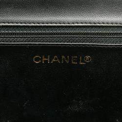 Pre Owned Chanel Black CC Stitched Calfskin Turnlock Vanity Case