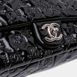 Pre Owned Chanel Black Medium Patent Lucky Symbols Flap