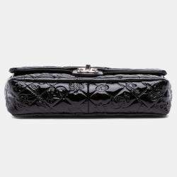 Pre Owned Chanel Black Medium Patent Lucky Symbols Flap