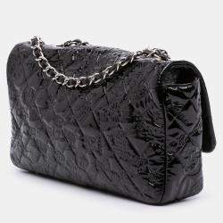 Pre Owned Chanel Black Medium Patent Lucky Symbols Flap