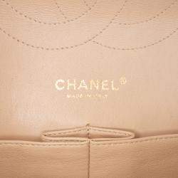 Pre Owned Chanel Beige Jumbo Classic Caviar Double Flap