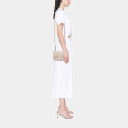 Pre Owned Chanel White Mini Lambskin Beauty Lock Flap