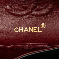 Pre Owned Chanel Black Small Classic Lambskin Double Flap