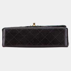 Pre Owned Chanel Black Small Classic Lambskin Double Flap