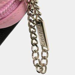 Pre Owned Chanel Cambon Ligne Pink Black Calfskin Crossbody Bag