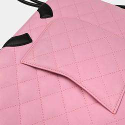 Pre Owned Chanel Cambon Ligne Pink Black Calfskin Crossbody Bag