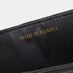 Pre Owned Chanel Classic Square Flap Black Satin Mini Shoulder Bag