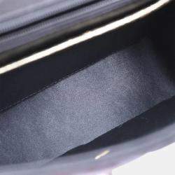 Pre Owned Chanel Classic Square Flap Black Satin Mini Shoulder Bag