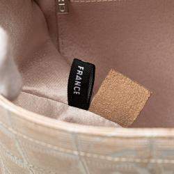 Pre Owned Chanel Beige Brown Medium New Travel Line Nylon Single Flap