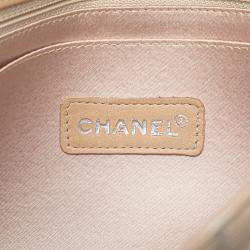 Pre Owned Chanel Beige Brown Medium New Travel Line Nylon Single Flap