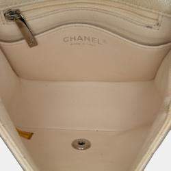 Pre Owned Chanel Gold Mini Square Classic Caviar Single Flap