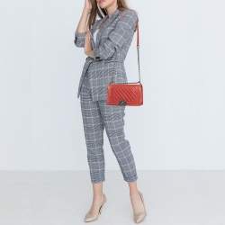 مملوكة مسبقًا Chanel Red Quilted Leather Medium Classic Boy Flap Bag