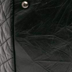Pre Owned Chanel Black CC Quilted Aged Calfskin Coco Rider Bowling Bag