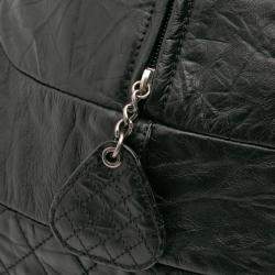 Pre Owned Chanel Black CC Quilted Aged Calfskin Coco Rider Bowling Bag