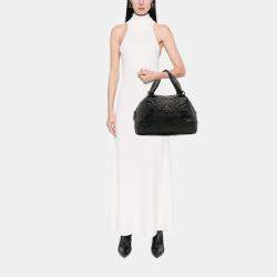 Pre Owned Chanel Black CC Quilted Aged Calfskin Coco Rider Bowling Bag