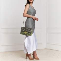 Pre Owned Chanel Tricolor Quilted Leather Jumbo Classic Double Flap Bag