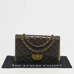 Pre Owned Chanel Tricolor Quilted Leather Jumbo Classic Double Flap Bag
