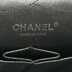 Pre Owned Chanel Metallic Grey Quilted Aged Leather 227 Reissue 2.55 Flap Bag