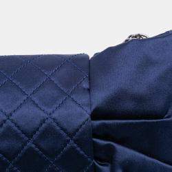 Pre Owned Chanel Blue CC Satin Bow Clutch with Chain