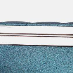 Pre Owned Chanel Blue CC Metallic Calfskin Vanity Case