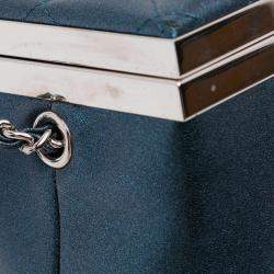 Pre Owned Chanel Blue CC Metallic Calfskin Vanity Case