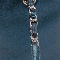 Pre Owned Chanel Blue CC Metallic Calfskin Vanity Case