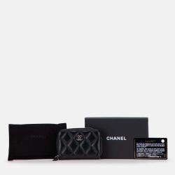 Pre Owned Chanel CC Quilted Lambskin Coin Pouch