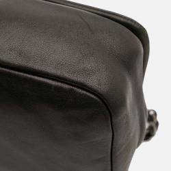 Pre Owned Chanel Black CC Studded Lambskin East West Flap