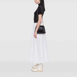Pre Owned Chanel Black Quilted Lambskin Frame Chain Crossbody