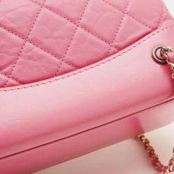 Pre Owned Chanel Gabrielle Pink Leather Chain Backpack